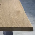 Tavolo Placcato in Rovere Nodato Masellato e Metallo Made in Italy - Luanda Viadurini