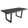 Tavolo Placcato in Rovere Nodato Squadrato e Base in Metallo Made in Italy - Pilar