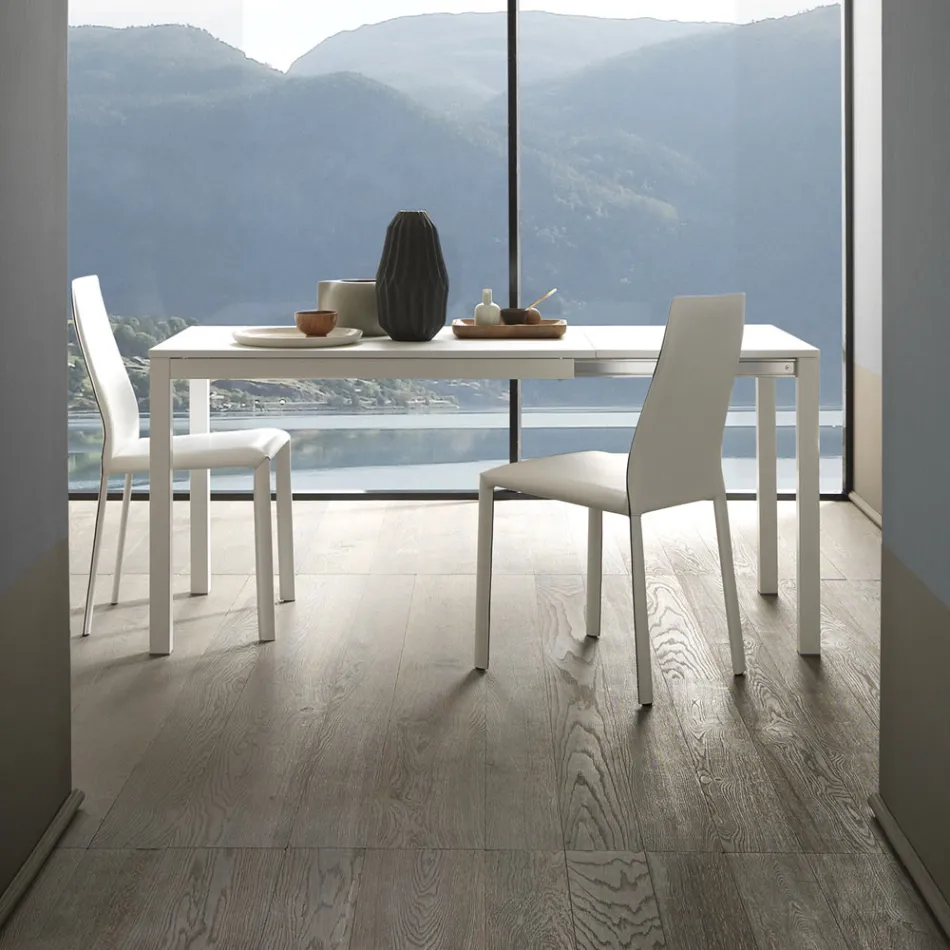 Tavolo Pranzo Allungabile 190 cm Metallo e Legno Made in Italy - Euclideo Viadurini
