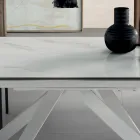 Tavolo Pranzo Allungabile a 240 cm Effetto Marmo e Struttura Metallo - Yvan Viadurini