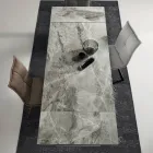 Tavolo Pranzo Allungabile a 240 cm Effetto Marmo e Struttura Metallo - Yvan Viadurini