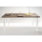 Tavolo Pranzo Allungabile a 255 cm in Plexiglass e Legno Made in Italy - Francoise Viadurini