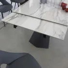 Tavolo Pranzo Allungabile Fino 270 cm con Piano Vetro Ceramica - Trasimeno Viadurini