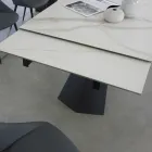 Tavolo Pranzo Allungabile Fino 270 cm con Piano Vetro Ceramica - Trasimeno Viadurini