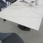 Tavolo Pranzo Allungabile Fino 270 cm con Piano Vetro Ceramica - Trasimeno Viadurini