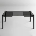 Tavolo Pranzo Allungabile Fino a 280 cm con Piano in Vetro  Made in Italy - Melo Viadurini