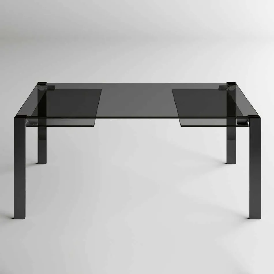Tavolo Pranzo Allungabile Fino a 280 cm con Piano in Vetro  Made in Italy - Melo Viadurini
