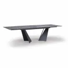 Tavolo Pranzo Allungabile Fino a 294 cm in Gres e Metallo Made in Italy - Nuzzio Viadurini