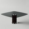 Tavolo Pranzo con Piano Quadrato in Vetro e Base in Legno Made in Italy - Kuadro