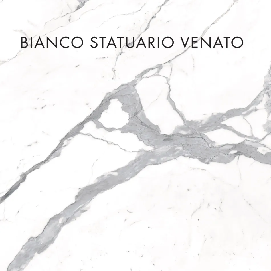 Tavolo Pranzo con Piano Rotondo in Gres Porcellanato Made in Italy - Emilio Viadurini