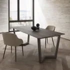 Tavolo Pranzo Fisso in Metallo e Hpl Stratificato Made in Italy - Bastiano Viadurini
