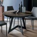 Tavolo Pranzo Rotondo con Piano Allungabile a 180 cm Made in Italy - Muschio