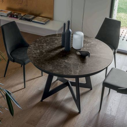 Tavolo Pranzo Tondo Allungabile a 270 cm in Ceramica Made in Italy - Muschio Viadurini