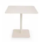 Tavolo Quadrato 80x80 cm da Esterno Realizzato in Alluminio Beige - Alfresco Viadurini