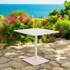 Tavolo Quadrato 80x80 cm da Esterno Realizzato in Alluminio Beige - Alfresco Viadurini