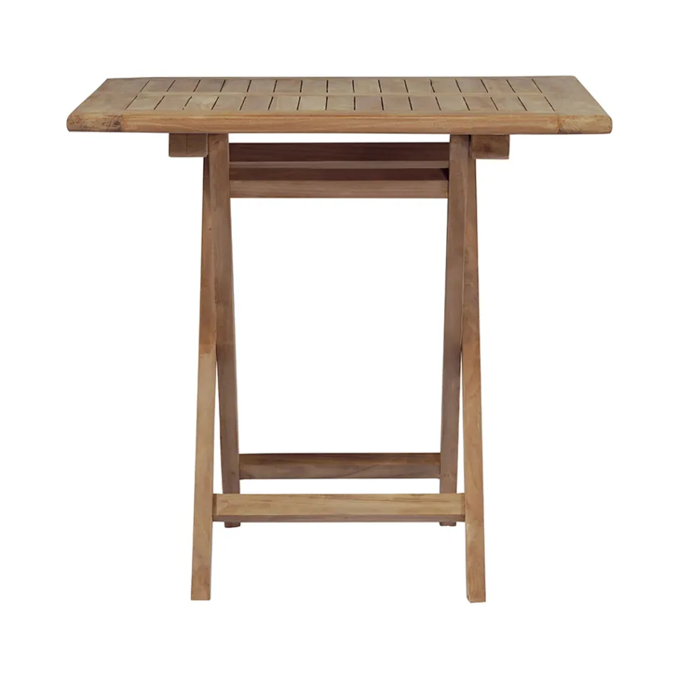 Tavolo Quadrato 80x80 cm da Giardino Realizzato in Teak - Amico Viadurini