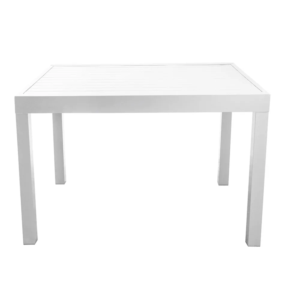 Tavolo Quadrato Allungabile a 180 cm Realizzato in Alluminio - Pennarello Viadurini
