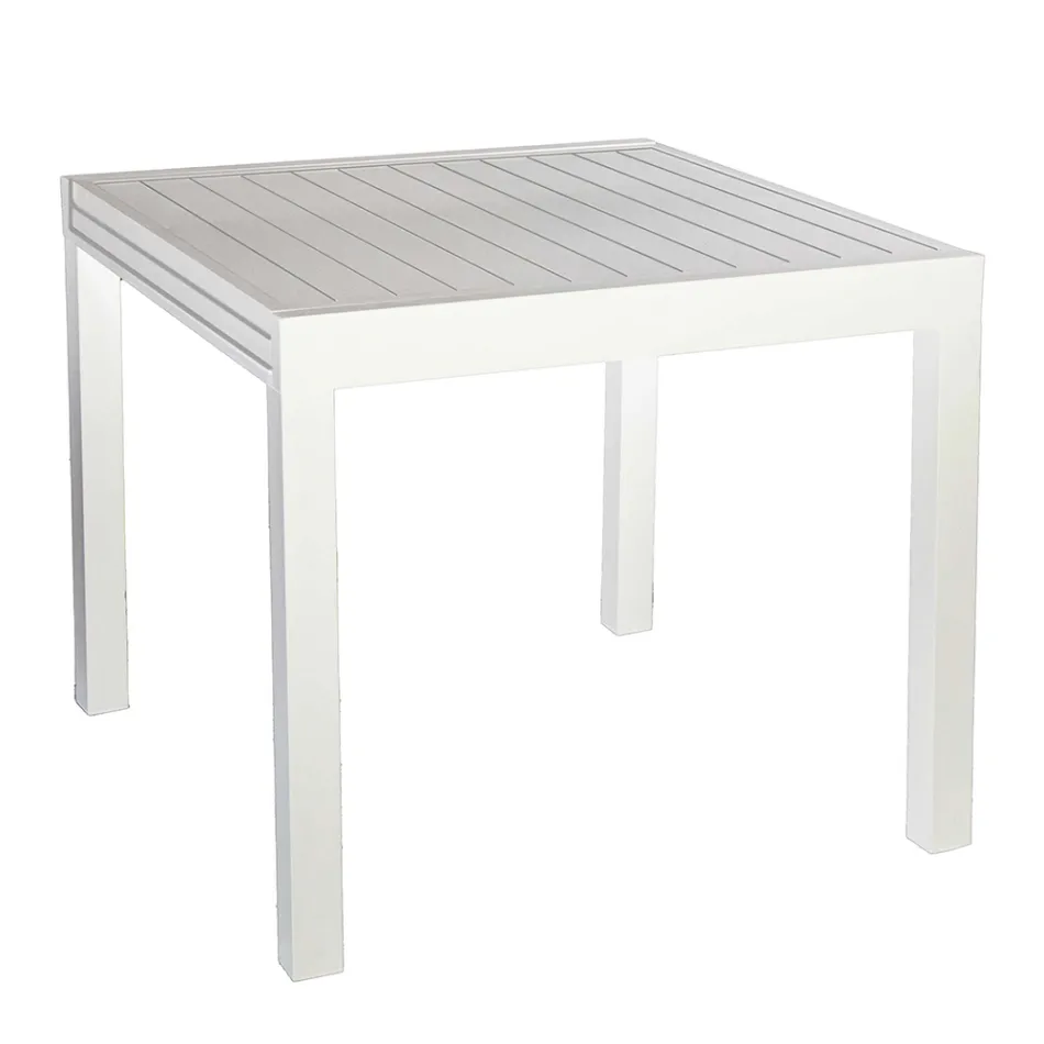 Tavolo Quadrato Allungabile a 180 cm Realizzato in Alluminio - Pennarello Viadurini
