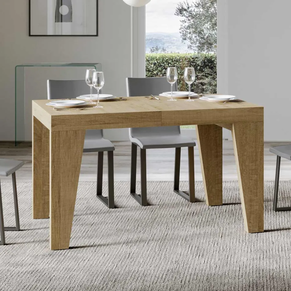 Tavolo Quadrato Allungabile a 440 cm in Legno Made in Italy - Fiore Viadurini