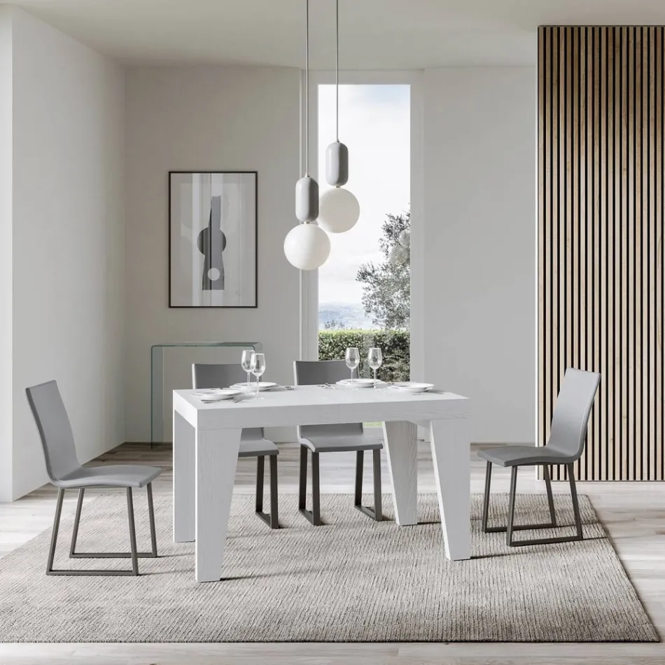 Tavolo Quadrato Allungabile a 440 cm in Legno Made in Italy - Fiore Viadurini