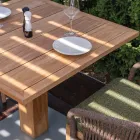 Tavolo Quadrato da Esterno in Teak e Metallo - Marie Viadurini