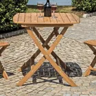 Tavolo Quadrato da Esterno Realizzato in Legno di Acacia - Tramonto Viadurini