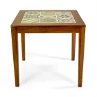 Tavolo Quadrato Realizzato in Legno di Acacia e Piano in Ceramica - Tecnica Viadurini