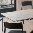 Tavolo Rettangolare Allungabile a 240 o 280 cm in HPL e Metallo - Presente Viadurini