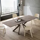 Tavolo Rettangolare Allungabile a 240 o 280 cm in HPL e Metallo - Presente Viadurini