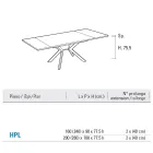 Tavolo Rettangolare Allungabile a 240 o 280 cm in HPL e Metallo - Presente Viadurini