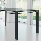 Tavolo Rettangolare Allungabile in Vetro Trasparente Made in Italy – Sopot Viadurini
