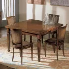 Tavolo Rettangolare con 4 Sedie in Legno Made in Italy - Angelite Viadurini