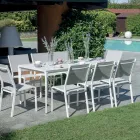 Tavolo Rettangolare da Giardino in Alluminio e Gres - Lunara Viadurini