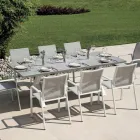 Tavolo Rettangolare da Giardino in Alluminio e Resina Grigia - Nuvia Viadurini