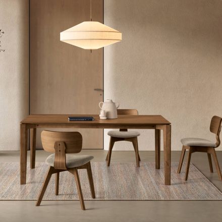 Tavolo Rettangolare da Otto Posti in Mdf e Legno Ecologico Più Finiture - Enea Viadurini