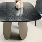 Tavolo Rettangolare in Vetro Martellato Retroargentato Made in Italy - Almo Viadurini