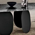 Tavolo Rettangolare in Vetro Martellato Retroargentato Made in Italy - Almo Viadurini
