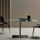 Tavolo Rettangolare Moderno in Vetro Fumè o Extrachiaro Made in Italy – Dolce Viadurini