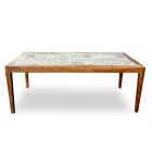 Tavolo Rettangolare Realizzato in Legno di Acacia e Piano in Ceramica - Tecnica Viadurini