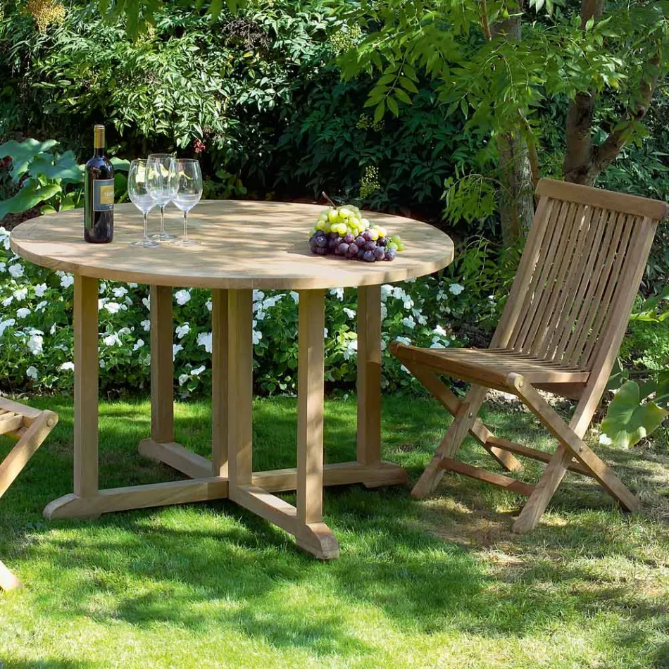 Tavolo Richiudibile da Giardino in Teak – Yggdrasil Viadurini
