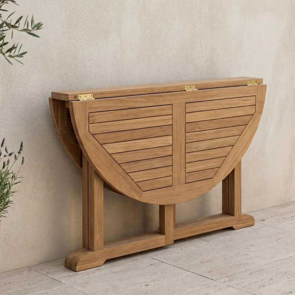 Tavolo Richiudibile da Giardino in Teak – Yggdrasil Viadurini