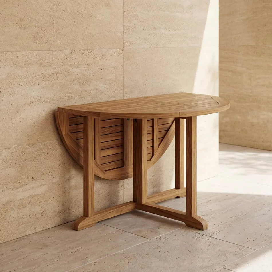 Tavolo Richiudibile da Giardino in Teak – Yggdrasil Viadurini