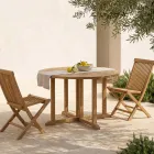 Tavolo Richiudibile da Giardino in Teak – Yggdrasil Viadurini