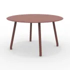 Tavolo Rotondo 130 cm da Esterno in Alluminio di Diverse Finiture - Risplendente Viadurini