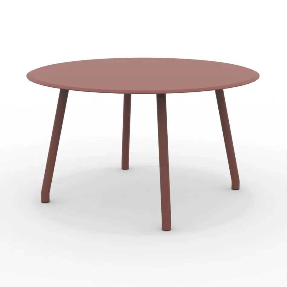 Tavolo Rotondo 130 cm da Esterno in Alluminio di Diverse Finiture - Risplendente Viadurini