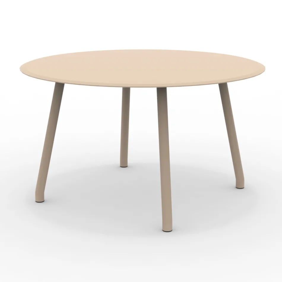 Tavolo Rotondo 130 cm da Esterno in Alluminio di Diverse Finiture - Risplendente Viadurini