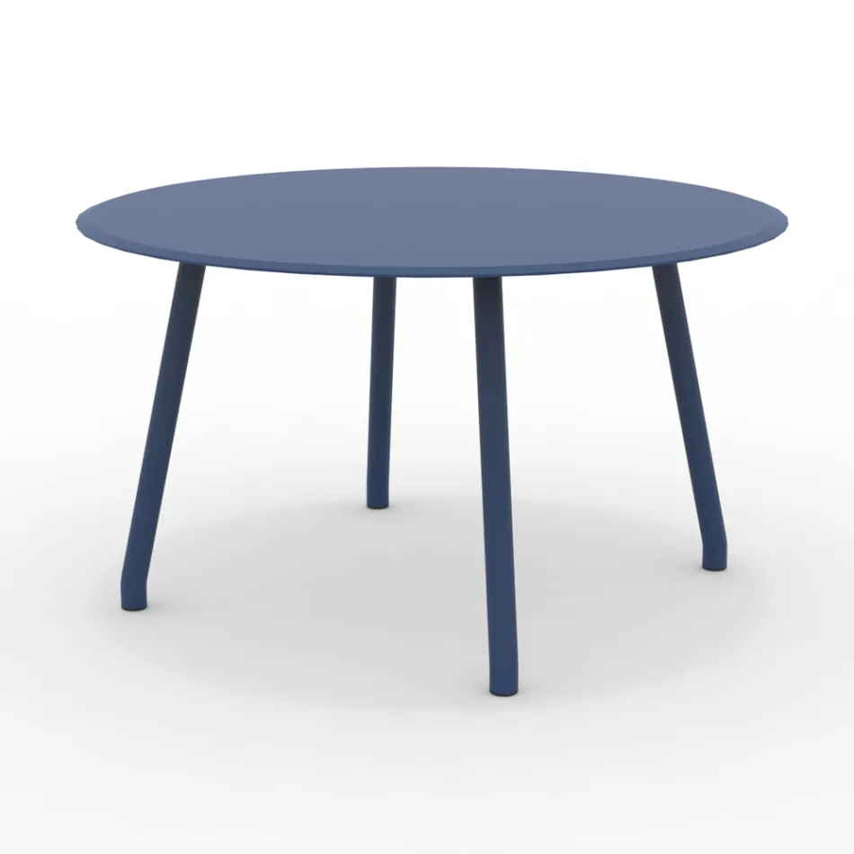 Tavolo Rotondo 130 cm da Esterno in Alluminio di Diverse Finiture - Risplendente Viadurini