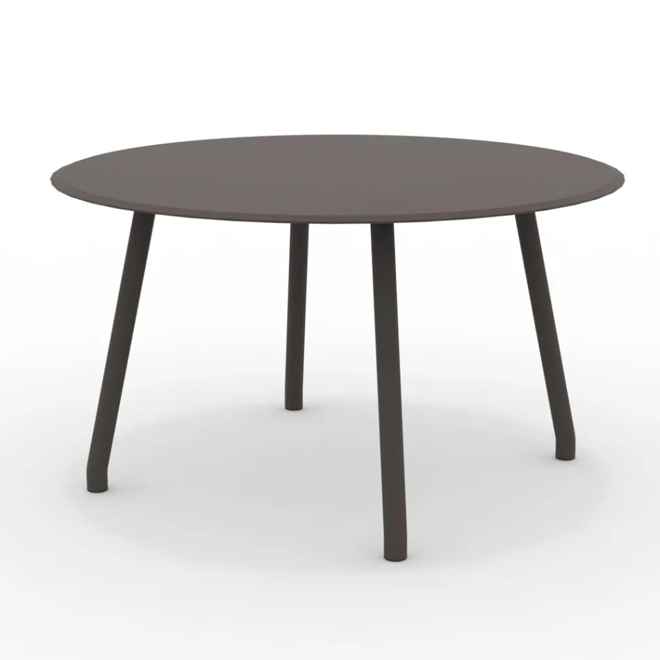 Tavolo Rotondo 130 cm da Esterno in Alluminio di Diverse Finiture - Risplendente Viadurini