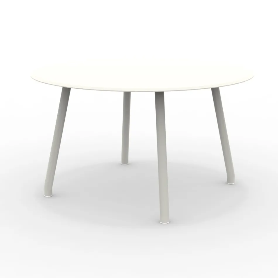 Tavolo Rotondo 130 cm da Esterno in Alluminio di Diverse Finiture - Risplendente Viadurini