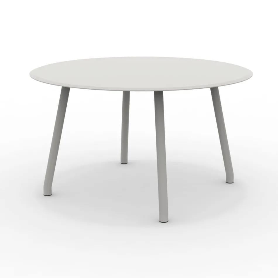 Tavolo Rotondo 130 cm da Esterno in Alluminio di Diverse Finiture - Risplendente Viadurini